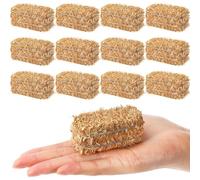 Akfldms Mini Hay Bales 12 Pieces- Fall Harvest Decorations Small Decorative Straw Bales for Dollhouse& Western Themed Parties