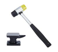 Akfldms Mini Horn Anvil Set Iron Anvil with Rubber Hammer Blacksmith Forge Kit Forging Bench Block Anvil Silversmithing Tools