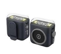 Akfldms Mini Magnetic Backclip Back Clip Wireless Night Light Bluetooth Speaker Hifi Sound Music Box Time Display MP3 Handsfree Call Black