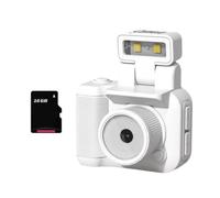 Akfldms Mini SLR Style Camera Cmos 16GB with Flash Light and Charging Dock Portable Video Recorder DV 1080P with LCD Screen B