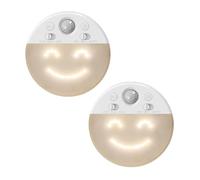 Akfldms Motion Sensor LED Night Light with 4 Expressions Dimmable Rechargeable Wall Sconces Hallway Light Timer Function 2PCS