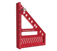 Akfldms Multi-Angle Measuring Ruler W/Dowel Woodworking Square Protractor Miter Triangle Ruler High Layout Tool A