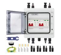 Akfldms Multi-Layer Protected Solar Combiner Box with PV 2 Input 2 Output DC40A Isolator Switch, Surge Protection, IP65 Waterproof