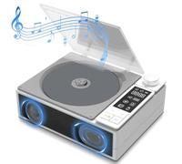Akfldms Multifunctional CD Player Album Retractable Retro Disc Music Machine Built-in Bluetooth Speaker HIFI Clear Sound Quality Support