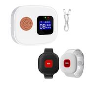 Akfldms Nurse Call Button WiFi Caregiver Pager Alert Button for Elderly Digital Display for Restaurant Hospital Alert System