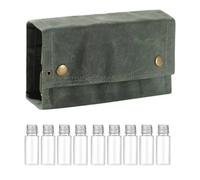 Akfldms Outdoor Camping Spice Storage Bag with 9 Jars - Condiment Container Set for Picnic & Barbecue