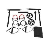 Akfldms Pilates Bar Kit+Resistance Bands,Pilates Equipment Exercise Bar with Ab Roller, Portable Home Gym Yoga Fitness Bar Black