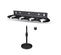 Akfldms Portable Microphone Storage Stand Multi Microphone Holder Up to 4 Mics Mic Stand Tray for Handheld Dynamic Wireless Mics