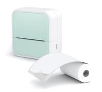 Akfldms Portable Thermal Printer Mini Printer with Stickers Printer for Notes Journal DIY Kids Gift Green