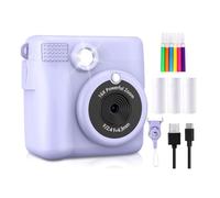 Akfldms Portable Thermal Printing Camera Mini Fashion Children'S Gift Without 32G Memory Card for Instant Automatic Focusing,B