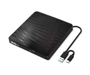 Akfldms Portable USB A/C 3.0 CD/DVD Drive for Laptop, CD/DVD Player, Portable+ /-RW Burner CD-ROM Reader Writer Disk Duplicator