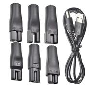Akfldms Power Cord 5V 7 PCS Replacement Charger USB Adapter for Electric Hair Clippers, Beard Trimmers, Shavers, Beauty Instrum