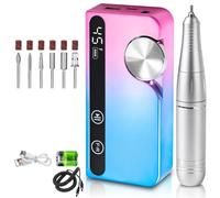 Akfldms Professional 45000RPM Electric Portable Nail Drill Machine Rechargeable Low Noise Nail Sander File Multicolor