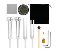 Akfldms Professional Tuning Fork Set for Healing - 128Hz, 136Hz, 256Hz, 384Hz with Activator for Harmonic Sound Therapy