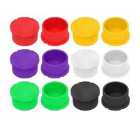Akfldms Protective Vial Caps 12-Pack Glass Vials 5-100ml- Leak-Proof Dust- Lids in 6 Colors Cover for Flip Off Caps