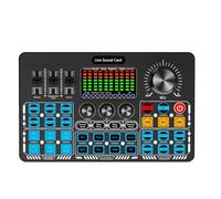 Akfldms Q6S Live Sound Card Audio Interface with DJ Mixer Effects and Voice Changer Audio Mixing Console for Streaming