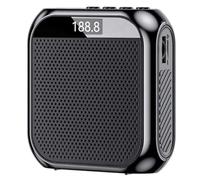 Akfldms Rechargeable Loudspeaker Player Portable Battery Power Clear Sound Quality Light Weight Design Ideal for Market Vendors and Tour Guide Tourist Black