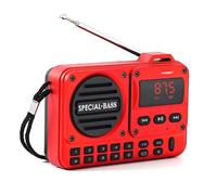 Akfldms Rechargeable Portable Digital FM Radio with LED Display Bluetooth 5.4 Radio Speaker for Home Travel A