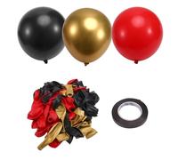 Akfldms Red Black and Gold Balloons, 67pcs 12 Inch Red and Black Balloons for Birthday, Retirement, Graduation