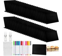 Akfldms Reserved Table Sign Labels 4" X 3" 50 Pcs 66 Pcs Chalkboard Signs Set 12 Colors Markers 2 Pcs Bottle and 2 Cloth Place Cards