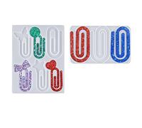 Akfldms Resin Clips Molds 9-Cavity Silicone Paperclip Shape Bookmarks for Epoxy Bookmark Mold