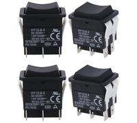 Akfldms Rocker Switch, HY12-9-3 6Pins Industrial Electric Rocker Switch 125V/250V Pushbutton (4pcs)