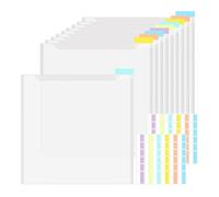 Akfldms Scrapbook Paper Storage Organizer 12x12Inch Clear Storage Organizer with Adhesive Index Tabs for Scrapbook Paper Vinyl B