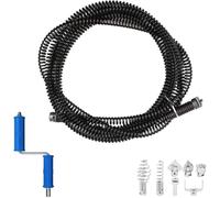 Akfldms Sewer Drain Auger 16.6 Feet X 1/2 Inch Solid Drain Cleaning Cable with Steel Flexible Solid Core Six Shapes of Cutters