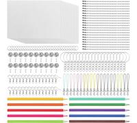 Akfldms Shrink Plastic Sheet Kit W Blank Sheets Shrinky Art Paper, Colored Pencils, Keychains, Earring Hooks,for Crafting