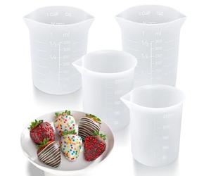 Akfldms Silicone for Melting Chocolate Cups, 4PCS Measuring Tools in 250& 350ml Capacities for DIY Chocolate Mold Projects