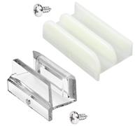 Akfldms Sliding Shower Door Bottom Guide with Screw for Sliding Shower Door Fits 1/2in & 3/8in Glass Thickness