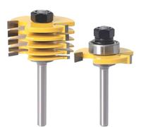 Akfldms Slotting Router Bit 1/4 Inch Shank 2Pcs 3-Wing Adjustable Slot Cutter 1/2" for Woodworking for DIY Projects