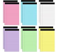 Akfldms Small Note Pads 30 Sheets 12 Packs Legal-Pads 5x8, 360 Sheets Colored Legal-Pads 5x8 College Ruled Writing Pads