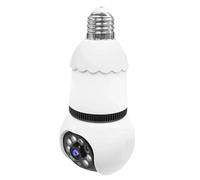 Akfldms Smart 8MP WiFi Lamp Bulb IP Surveillance Camera with 32G Memory Card Two-Way Audio Color Night Vision 360 Degree AI Tracking