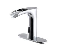Akfldms Smart Electronic Infrared Motion Sensor Hands-Free Touchless Bathroom Sink Faucet with Cover Plate Temperature Control Commercial