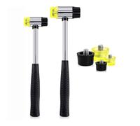 Akfldms Soft Hammer Mallet 25mm/35mm Double-Face 2Pcs with 4Pcs Replacement Heads- for Crafts Watch Jewelry& Flooring Kit