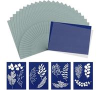 Akfldms Sun Print Paper with 20 Leaves and Frame- 24 Sheets Cyanotype Paper Kit, Activated Sun Printing Kit for Adults