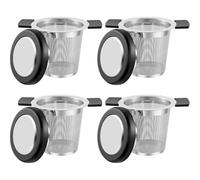 Akfldms Tea Strainer Set of 4 for Loose Tea- Stainless Steel Tea Steeper Large Capacity Mesh Filter for Teapots, Cups, Mugs