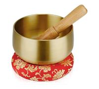 Akfldms Tibetan Singing Bowl Set with 4 Inch Sound Bowls, Wooden Mallet& Cushion,for Yoga, Chakra Healing, and Stress Relief