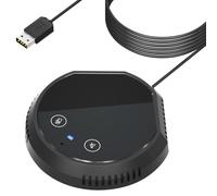Akfldms Touch-Sensor Button USB Conference Speakerphone Microphone Condenser Desktop PC Computer Speaker Mic Support