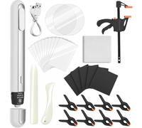 Akfldms Trading Card Flattening& Cleaning Kit, Card Grading Prep Tools with USB Thermal Pen, Heat Paper, Centering Accessories Care