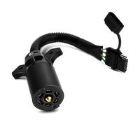 Akfldms Trailer Connector Adapter 7 Pin to 4 Pin, ABS 7 Way Blade to 4 Way Flat, 220V 11.6 Inch(Black) 1 PC Plug