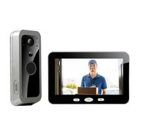 Akfldms Tuya Smart Wireless Door Camera System Featuring 1080P HD WiFi PIR Motion Detection 5 Inch Monitor 2 MP Outdoor Video Intercom