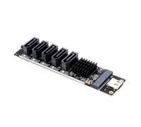 Akfldms Type C to 5-Port 3.0 Adapter Card 6Gbps JM575&JMS580 Chip USB C to 3.0 Expansion Card Plug & Play Riser Card