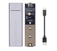 Akfldms Type-C to M. 2 Hard Drive NVME NGFF Dual Protocol SSD for M/M+ B Key NVME Enclosure M. 2 SSD Case for 2230 2242 2260 Silver