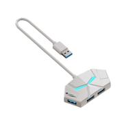 Akfldms USB 3.0 4-Port HUB Docking Station Splitter Adapter 5Gbps High-Speed Transmission PD Power Supply 1.2M 1.2M 4-In-1 White