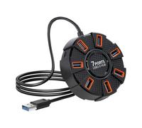 Akfldms USB 3.0 Multiport USB Hub 7 Ports Splitter, USB Adapter Extender for Laptop, Desktop, PC, Car Game Console