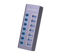 Akfldms USB Hub 5Gbps USB 3.0 Splitter with Individual On/OFF Switch LED Indicator for Computer for Computer USB Port Extender Extension 7 Ports