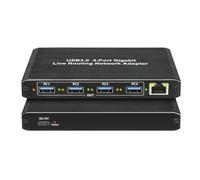 Akfldms USB3.0 Gigabit Network Adapter Plug and Play Driver-Free 4-Port Gigabit RJ45,for Computers, Live Streaming Equipment