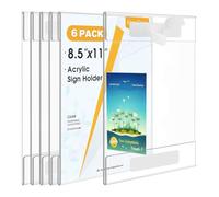 Akfldms Wall Mount Acrylic Sign Holder 8.5 X 11, 6-Pack Flyer Display Holders for Photos Menus